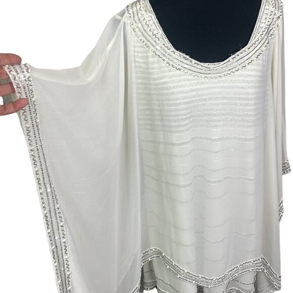 J Kara beaded evening formal tunic and cape women's 1X - Picture 2 of 10
